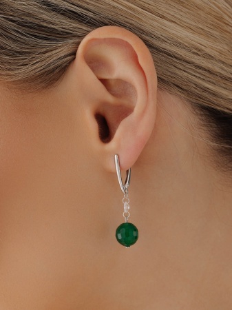 Купить оптом серьги из серебра с агатами и фианитами 2340390625-60 от Krasnoe