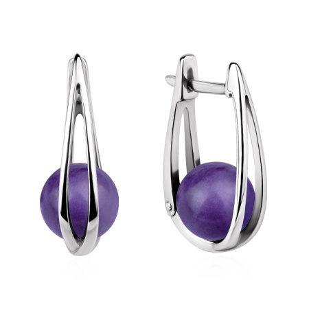 Купить оптом серьги из серебра с чароитами 2340461554 от Krasnoe