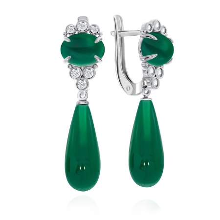 Купить оптом серьги из серебра с агатами и фианитами 2340390972л-60 от Krasnoe