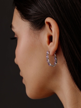 Купить оптом серьги из серебра с аметистами 2340061182 от Krasnoe