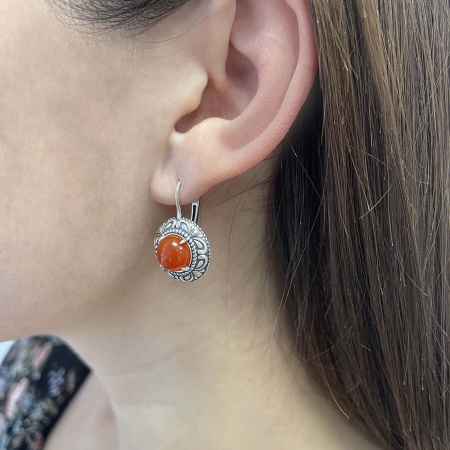 Купить оптом серьги из серебра с агатами 2310391992-31 от Krasnoe