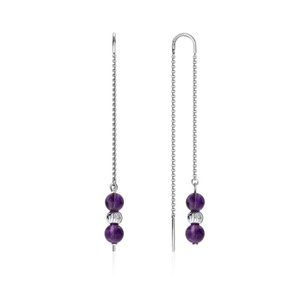 Купить оптом серьги из серебра с аметистами 2340060714 от Krasnoe