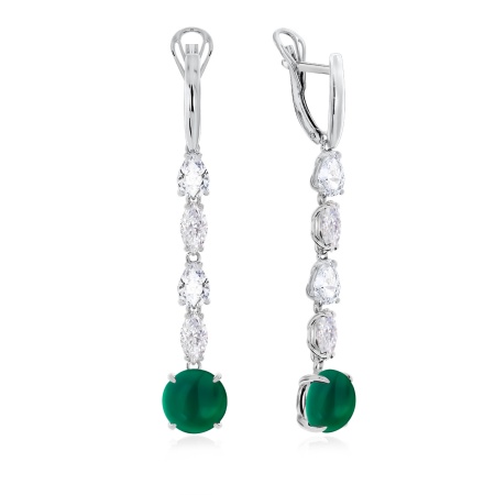 Купить оптом серьги из серебра с агатами и фианитами 2340391205-1-60 от Krasnoe