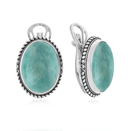 Купить оптом серьги из серебра с амазонитами 2310370969 от Krasnoe