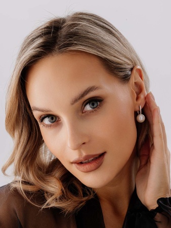 Купить оптом серьги из серебра с жемчугами 2340241557-1 от Krasnoe