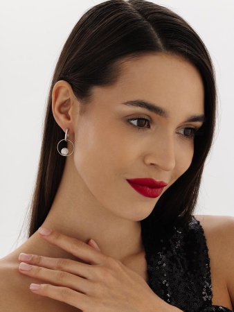 Купить оптом серьги из серебра с кахолонгами 2340К05511 от Krasnoe