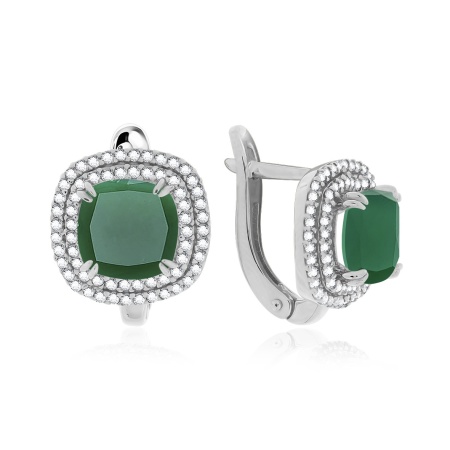 Купить оптом серьги из серебра с агатами и фианитами 2340391562л-60 от Krasnoe