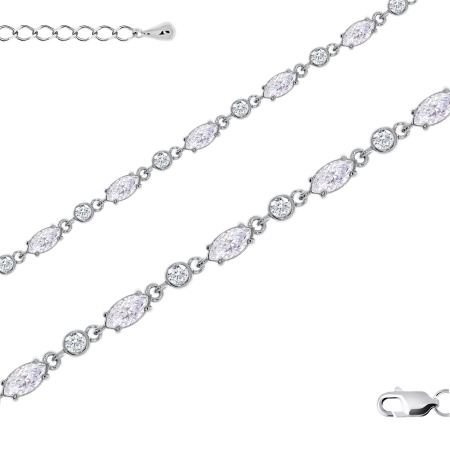 Купить оптом браслет из серебра с фианитами 4340202510л-20 от Krasnoe