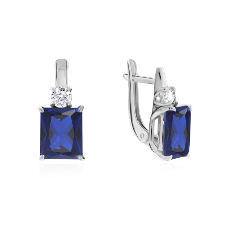 Купить оптом серьги из серебра с фианитамисо шпинелью 2340840286-80 от Krasnoe