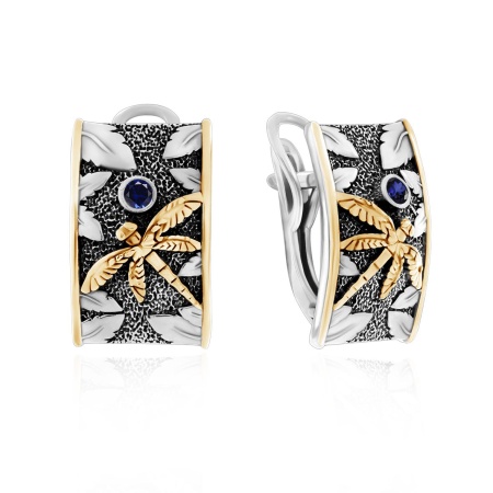 Купить оптом серьги из серебра с натуральными корундами 2317161766-37 от Krasnoe