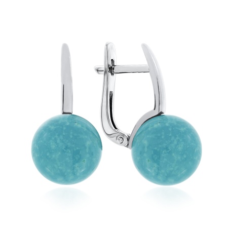 Купить оптом серьги из серебра с бирюзой 2340311557-1 от Krasnoe
