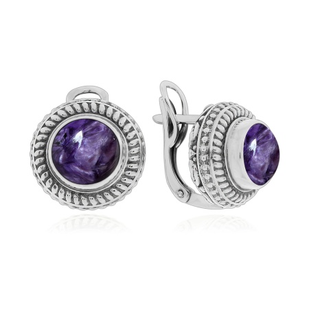 Купить оптом серьги из серебра с чароитами 2310461526 от Krasnoe