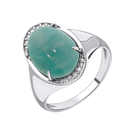 Купить оптом кольцо из серебра с амазонитом и фианитами 1340371968л от Krasnoe