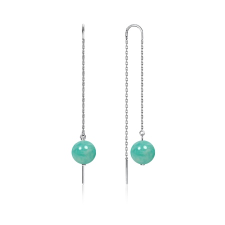 Купить оптом серьги из серебра с амазонитами 2340370710-9 от Krasnoe