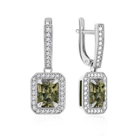 Купить оптом серьги из серебра с султанитами и фианитами 2340611806л от Krasnoe