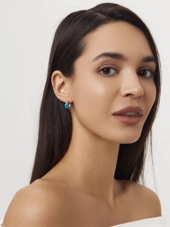 Купить оптом серьги из серебра с бирюзой 2340271878 от Krasnoe