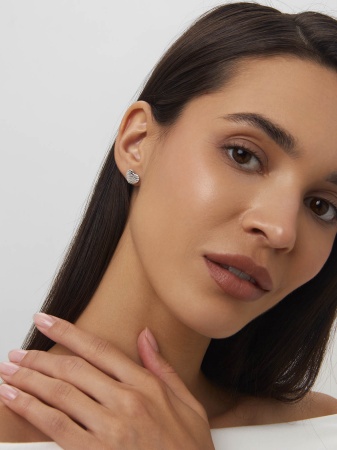 Купить оптом пусеты из серебра без вставок 2340405845 от Krasnoe