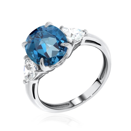 Купить оптом кольцо из серебра с кварцем и фианитами 1340780998-76 от Krasnoe