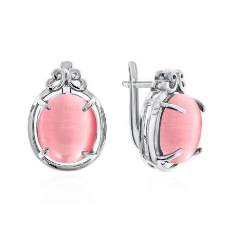 Купить оптом серьги из серебра с кошачий глазами 2340260111-1 от Krasnoe