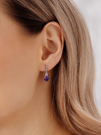 Купить оптом серьги из серебра с чароитами 2340465035 от Krasnoe