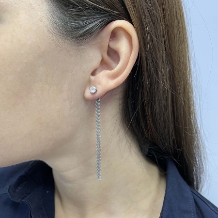 Купить оптом пусеты из серебра с фианитами 2340204867 от Krasnoe