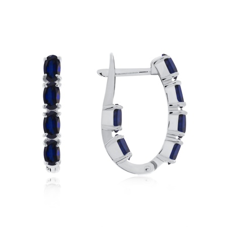 Купить оптом серьги из серебра с натуральными корундами 2340161164-81 от Krasnoe