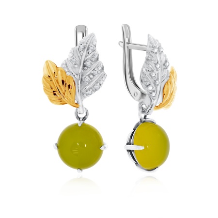 Купить оптом серьги из серебра с агатами и фианитами 2350392265-50 от Krasnoe