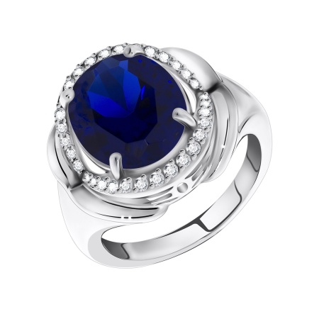 Купить оптом кольцо из серебра с кварцем и фианитами 1340180140-80 от Krasnoe