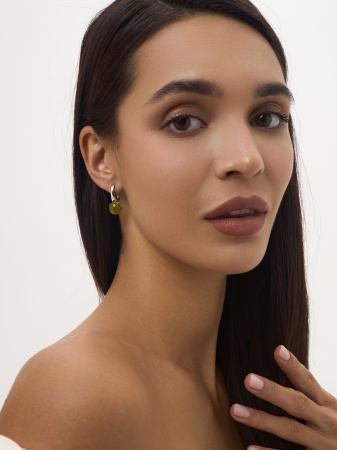 Купить оптом серьги из серебра с кошачий глазами 2340261263-57 от Krasnoe