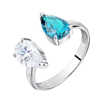 Купить оптом кольцо из серебра с фианитом и топазом 1340071866-73 от Krasnoe