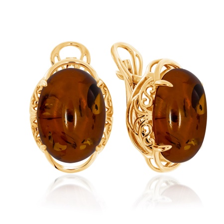 Купить оптом серьги из серебра с янтарём 2320480968 от Krasnoe