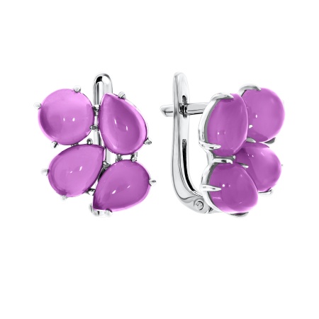 Купить оптом серьги из серебра с наноаметистами и ситаллами 2340882911-92 от Krasnoe