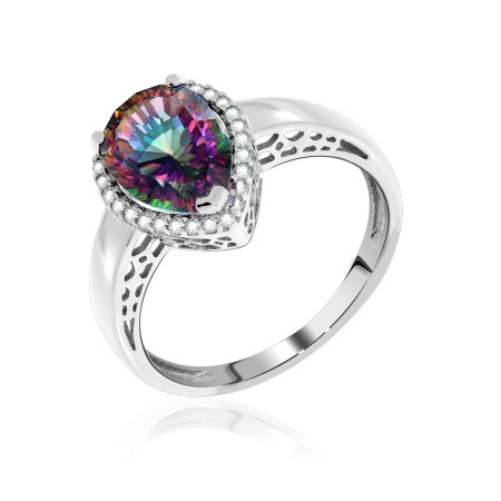 Купить оптом кольцо из серебра с кварцем и фианитами 1340180902л-72 от Krasnoe