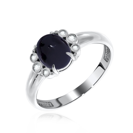 Купить оптом кольцо из серебра с агатом и фианитами 1340390971л-20 от Krasnoe