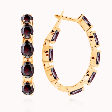 Купить оптом серьги из серебра с гранатами 2320151183 от Krasnoe