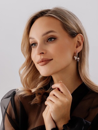 Купить оптом серьги из серебра с жемчугами 2340244883-29 от Krasnoe