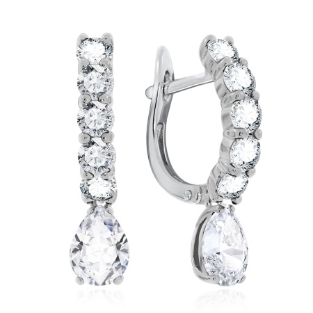 Купить оптом серьги из серебра с фианитами 2340201314 от Krasnoe