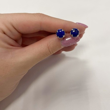 Купить оптом пусеты из серебра с лазуритами 2340471222 от Krasnoe