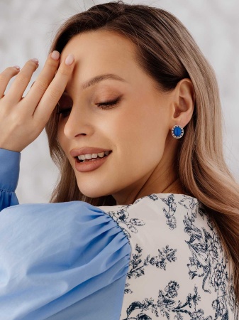 Купить оптом серьги из серебра с агатами и фианитами 2340390973л-70 от Krasnoe