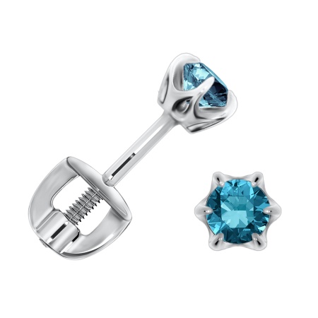 Купить оптом пусеты из серебра с кристалл ювелирныйами П340290335-76 от Krasnoe