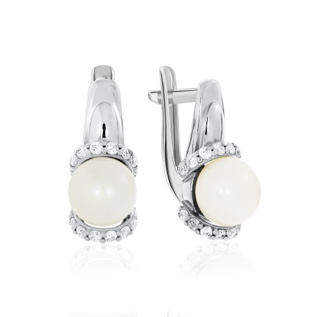 Купить оптом серьги из серебра с жемчугами 2340050820л от Krasnoe