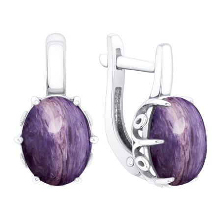 Купить оптом серьги из серебра с чароитами 2340465771 от Krasnoe