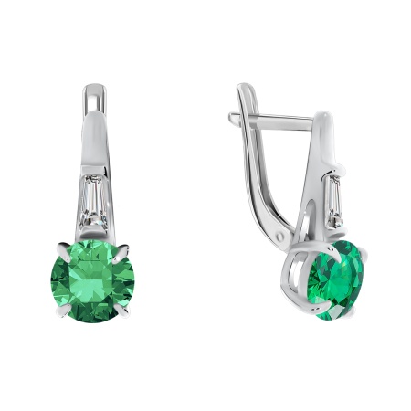 Купить оптом серьги из серебра с фианитами и ситаллами 2340880284-64 от Krasnoe