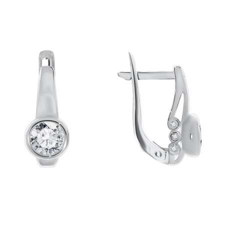 Купить оптом серьги из серебра с фианитами 2340200258 от Krasnoe