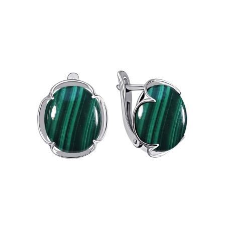 Купить оптом серьги из серебра с малахитами 2340381943 от Krasnoe