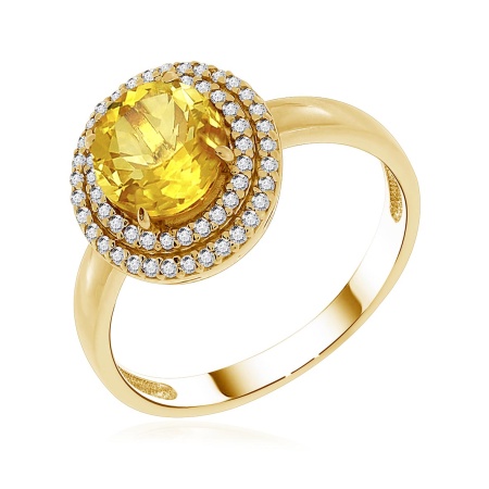 Купить оптом кольцо из серебра с цитрином и фианитами 1320851561л от Krasnoe