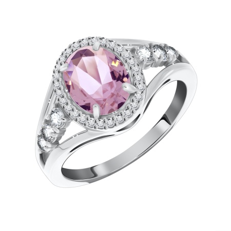 Купить оптом кольцо из серебра с кристалл ювелирныйом и фианитами 1340290182л-36 от Krasnoe