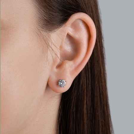 Купить оптом серьги из серебра с фианитами 2340200789 от Krasnoe