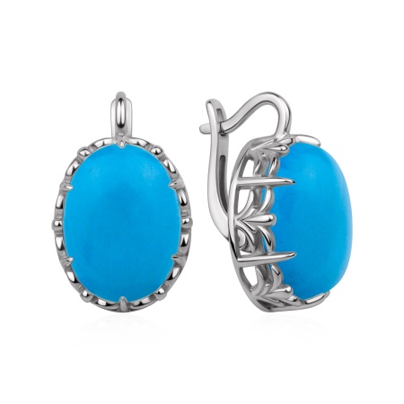 Купить оптом серьги из серебра с бирюзой 2340Б26491-1 от Krasnoe