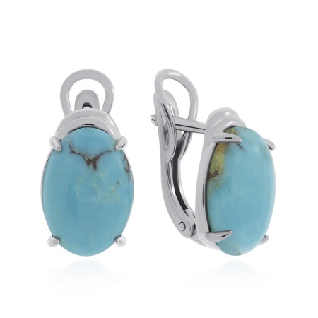 Купить оптом серьги из серебра с бирюзой 2340311794 от Krasnoe